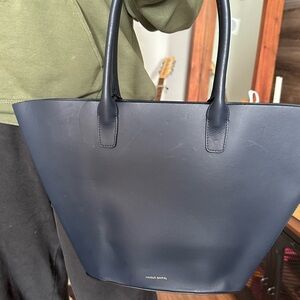 Mansur Gavriel Navy Smooth Leather Tote Shoulder Bag